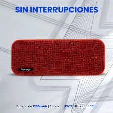 Bocina Vorago Bsp-150 2.0, Usb, Bt, Inalámbrico Y Alámbrico, Universal, Rojo